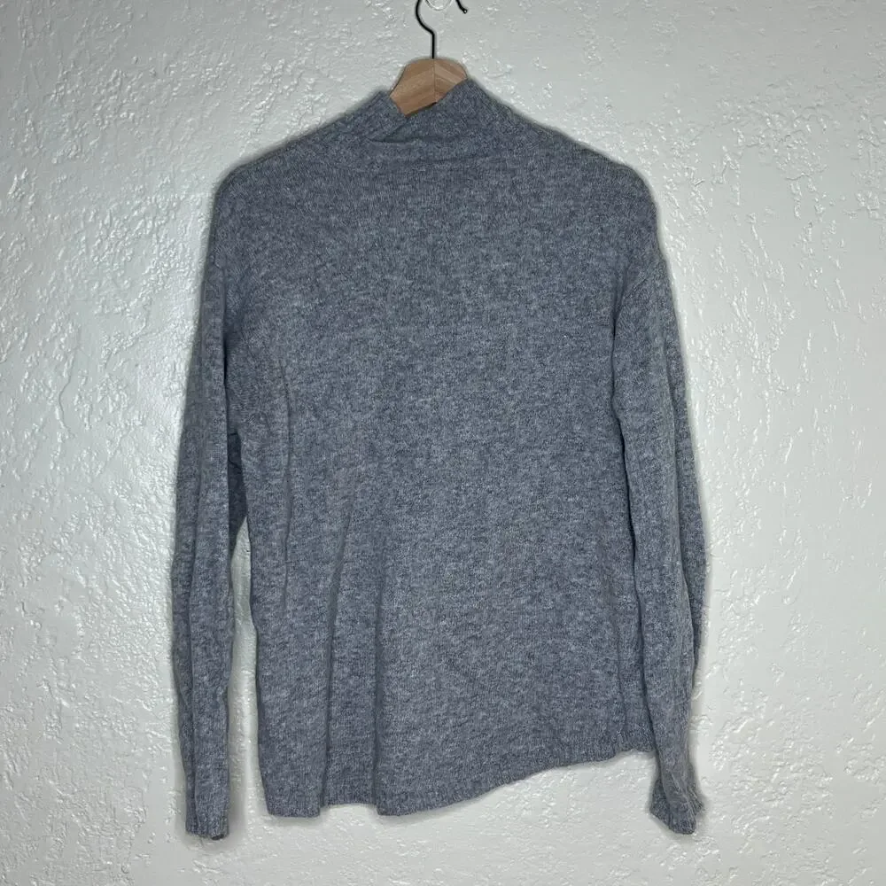 Holebrook Sweden Women's Gray Wool Blend Mock Neck Sweater Size Small